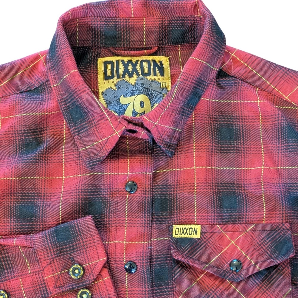 Dixxon Flannel Co x J&P Cycles 79 Womens Red Black Plaid D-Tech Shirt Size M